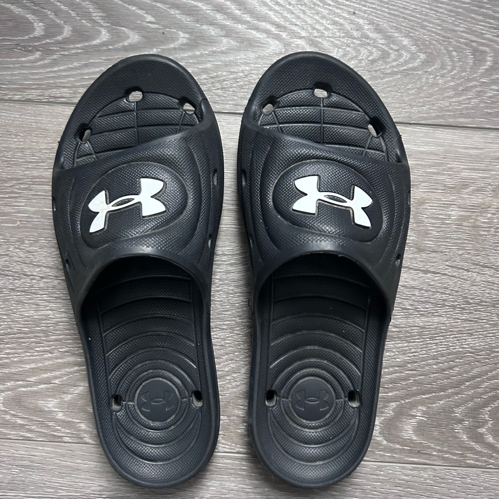 Under Armour Black Slide Sandals with Logo